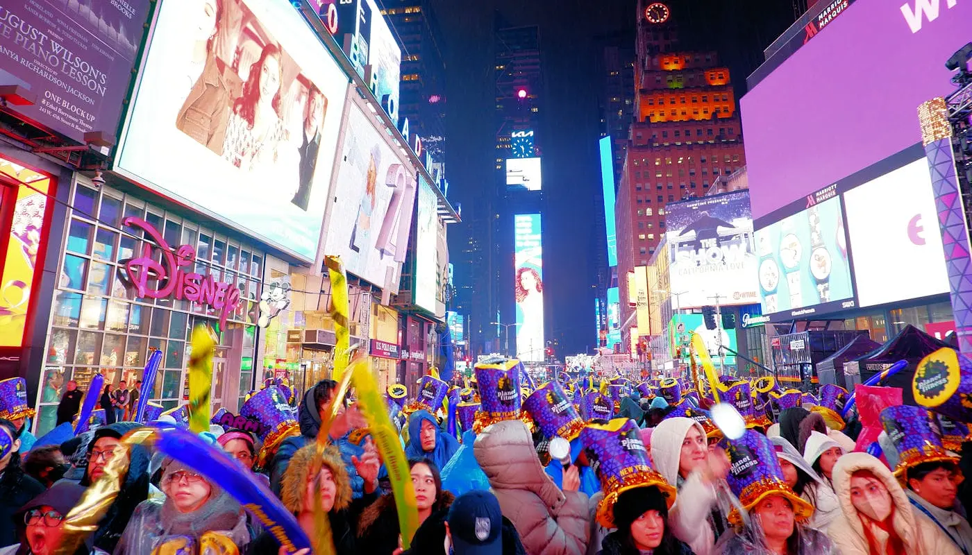 Nytårsaften i New York - Mange mennesker på Times Square