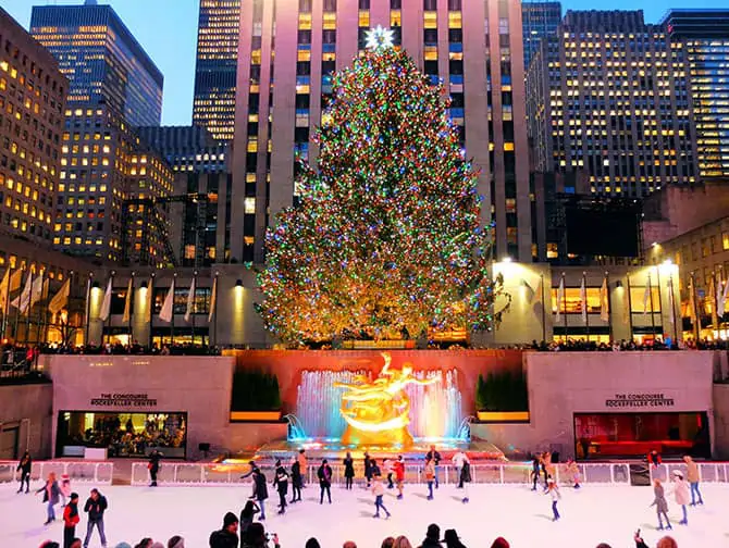 Løbe på skøjter i New York - Løb på skøjter ved Rockefeller Center
