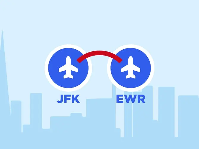 Transfer fra JFK til Newark eller Newark til JFK