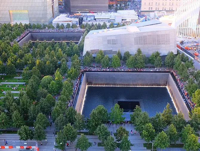 9/11 Memorial i New York - Ovenfra