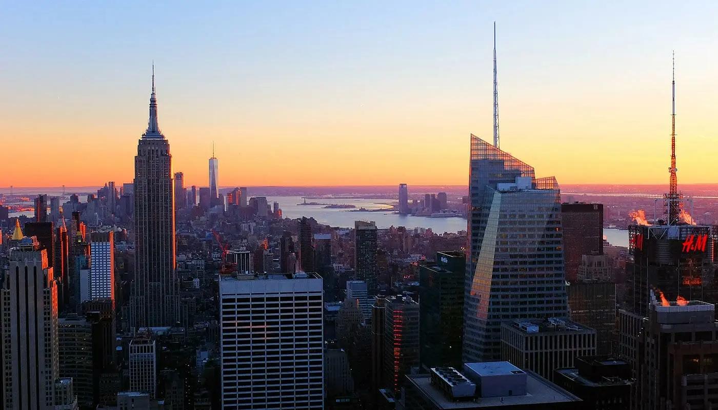Top of the Rock billetter - Udsigt ved solnedgang