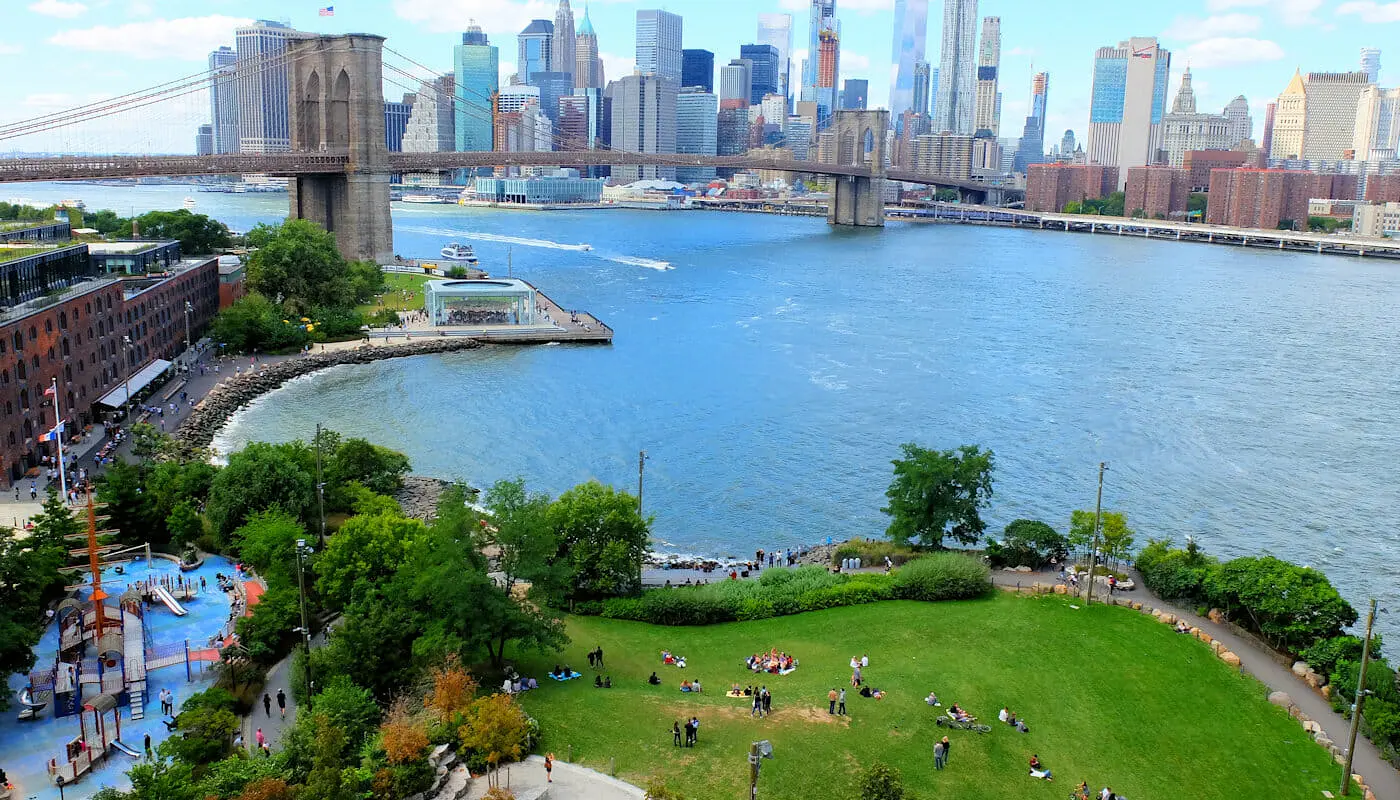 Brooklyn Bridge Park i New York - Ovenfra