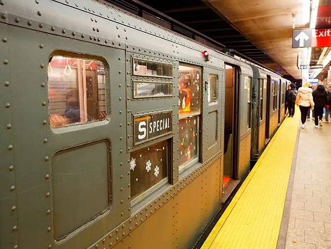 Gammeldags subway-vogne i New York