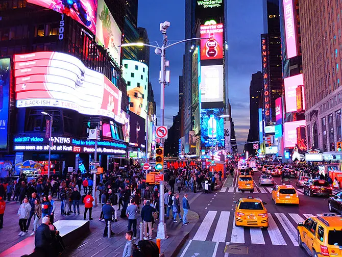 Gray Line hop-on-hop-off-bus i New York - Night Tour