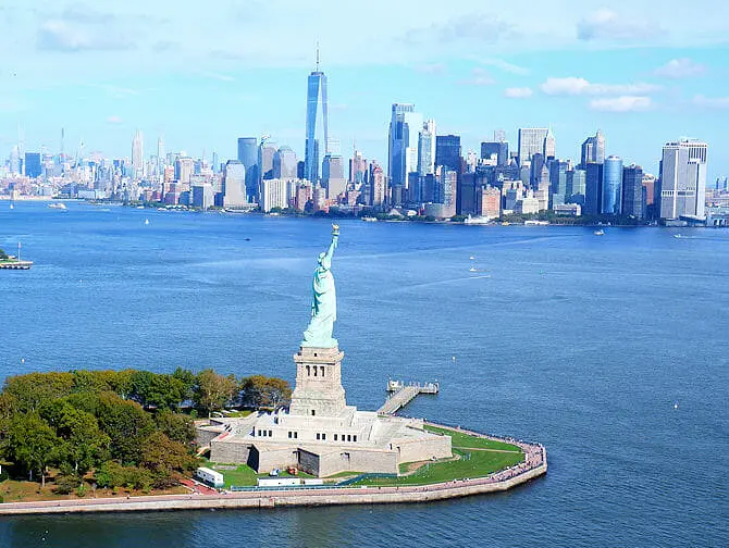 Helikoptertur uden døre i New York - Frihedsgudinden