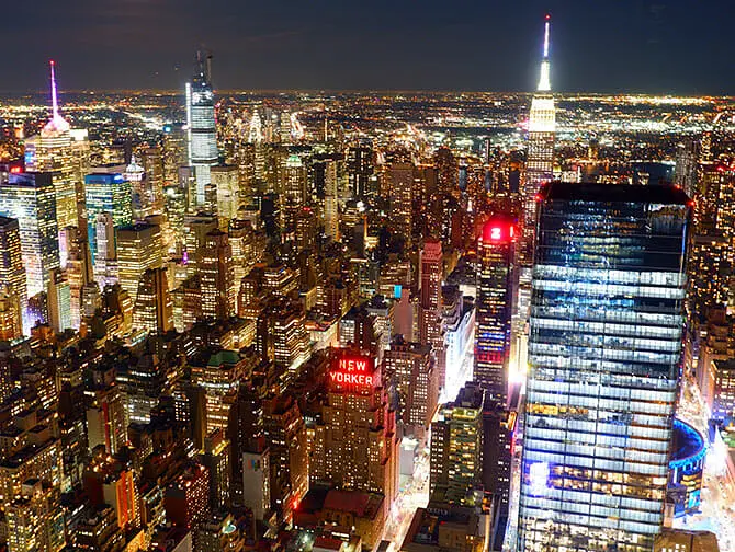 Edge New York billetter - Udsigt om aftenen