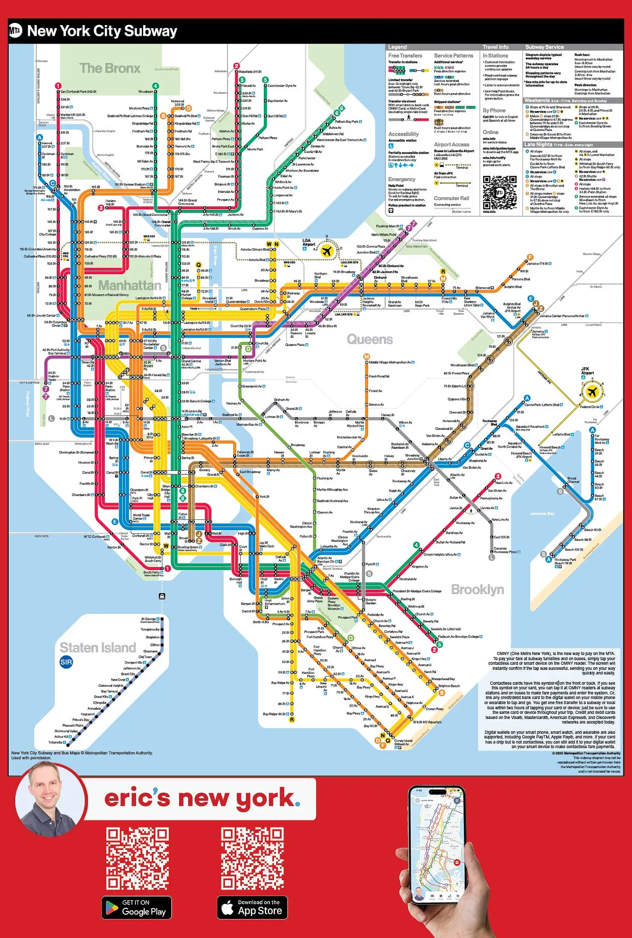 Kort over MTA New York Subway og busser