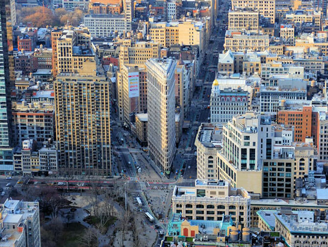Flatiron Building i New York - Udsigt