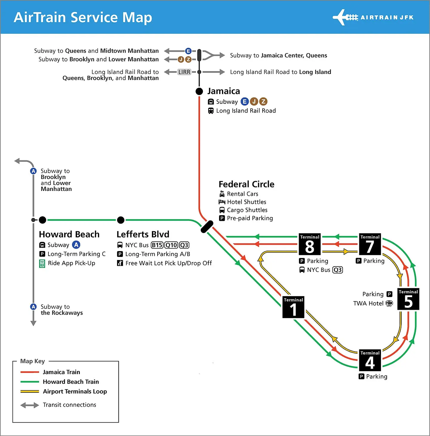 JFK AirTrain - AirTrain kort
