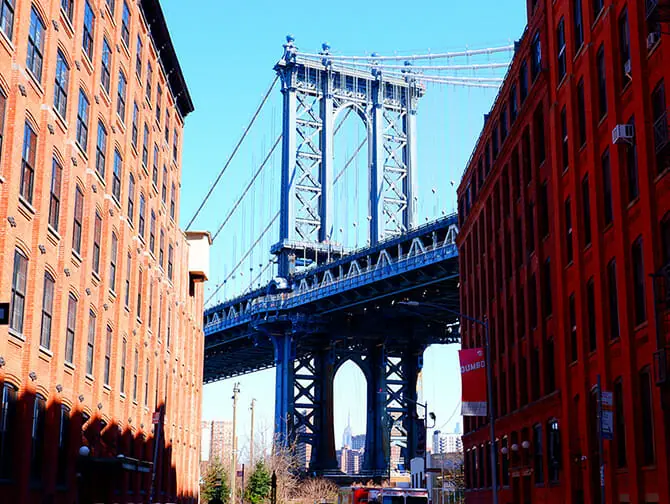 New York vandreruter - DUMBO-Brooklyn Bridge Indtryk