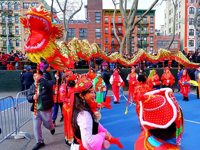 Kinesisk nytår i New York - løve dans