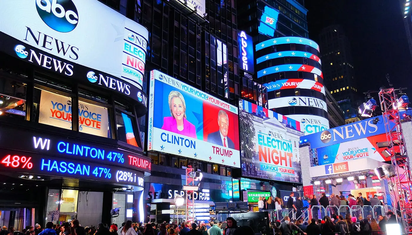 Præsidentvalget i USA i New York - Times Square