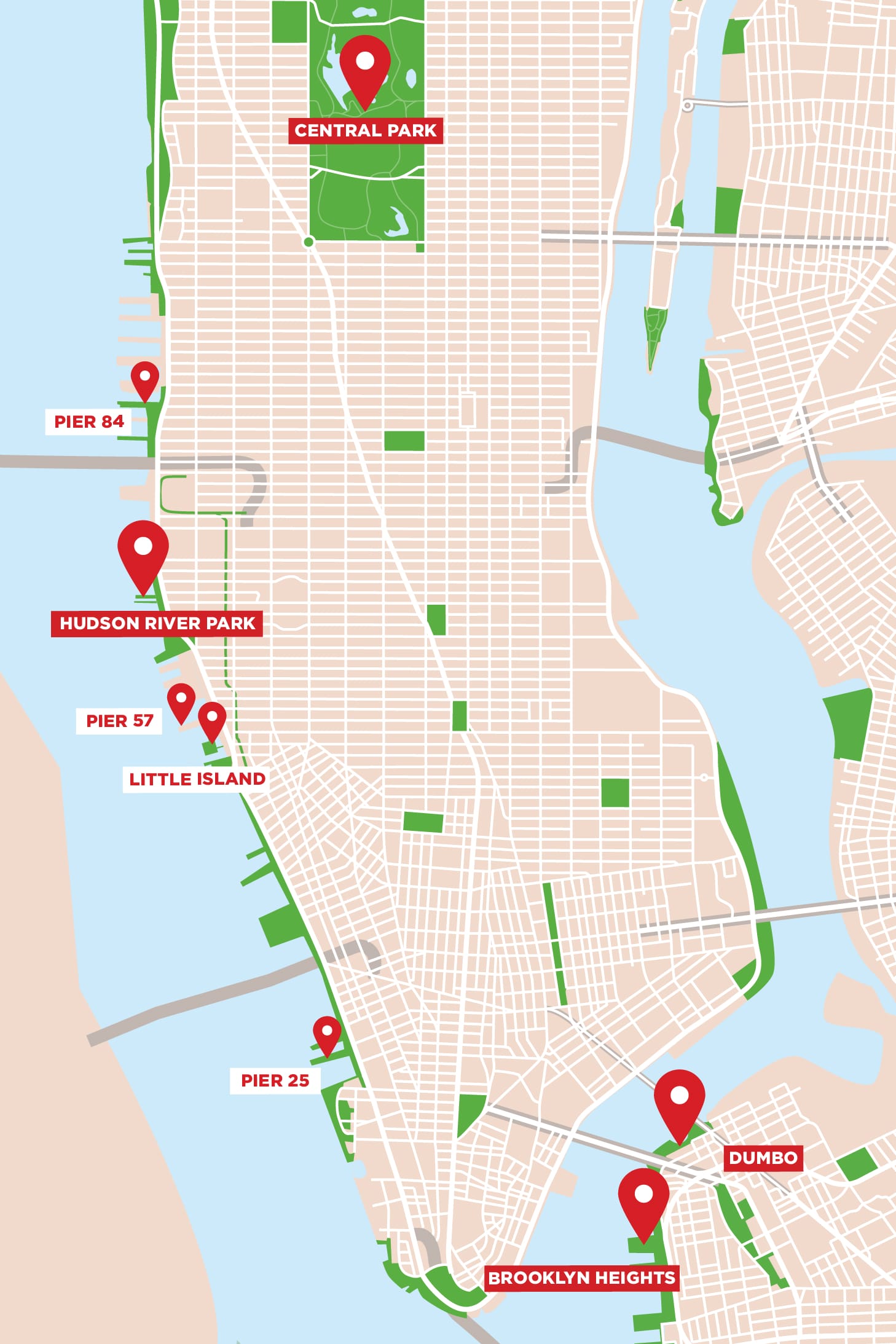 Cykeludlejning i New York med picnic - Picnic lokationer
