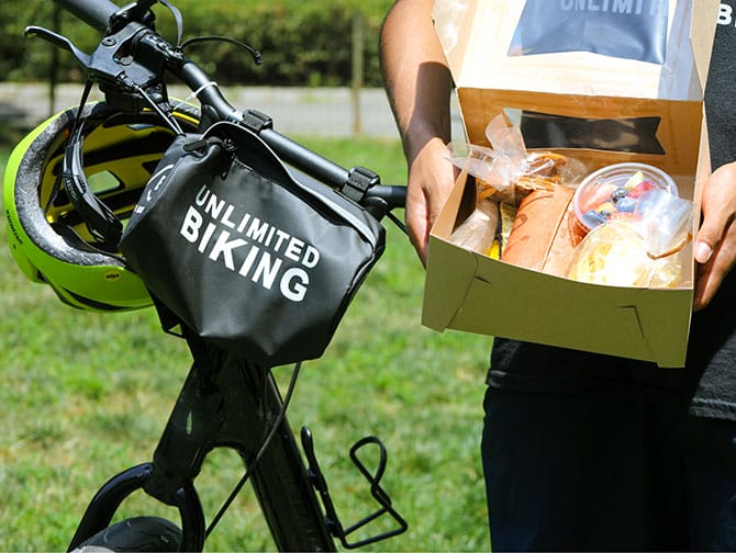 Cykeludlejning i New York med picnic