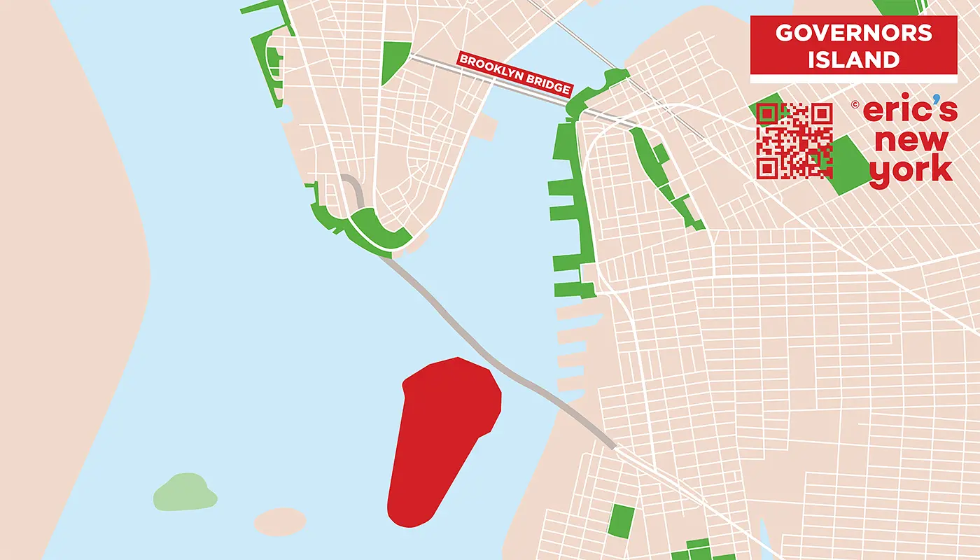 Governors Island i New York - Gratis Kort