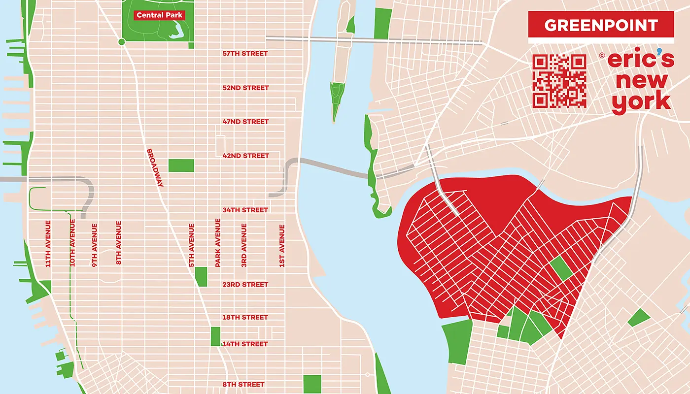 Greenpoint i New York - Gratis Kort