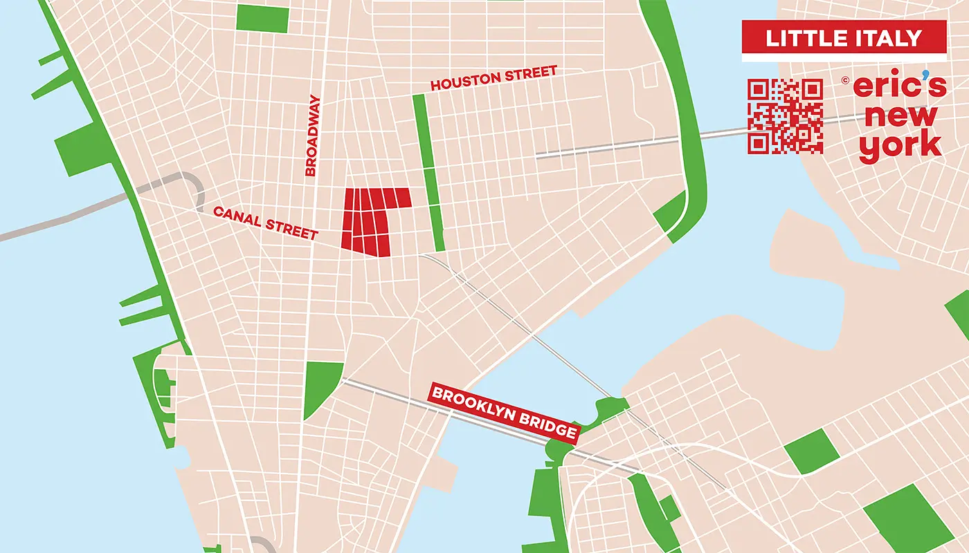 Little Italy i New York - Gratis Kort