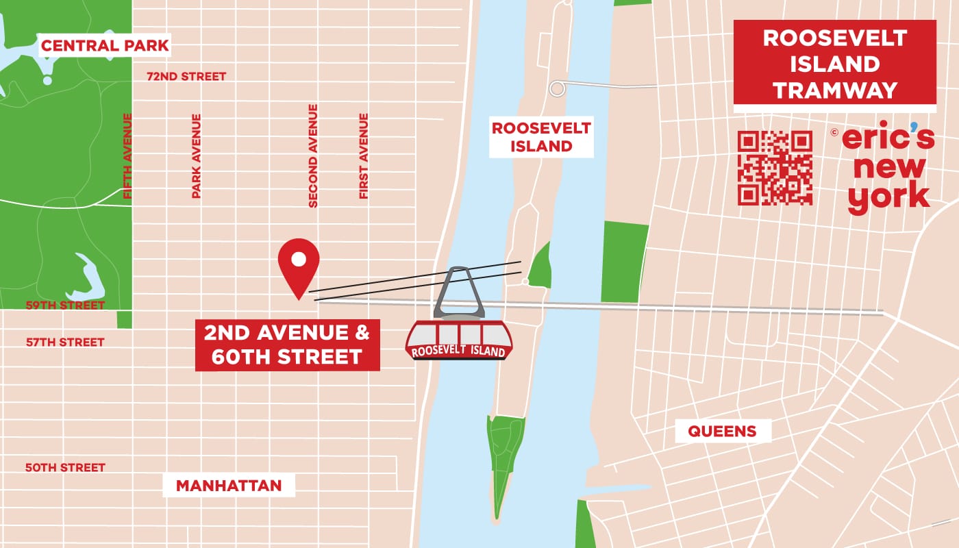 Roosevelt Island Tram New York - kort