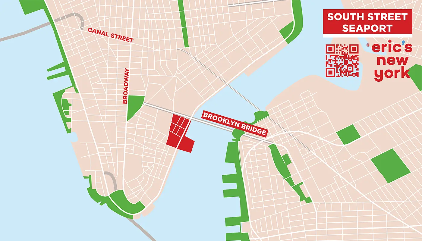 South Street Seaport i New York - Gratis Kort