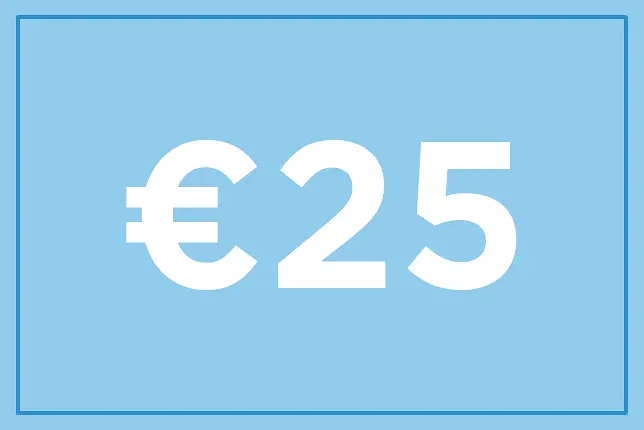 Gavekort på 25 €