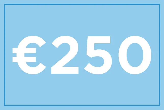 Gavekort på 250 €