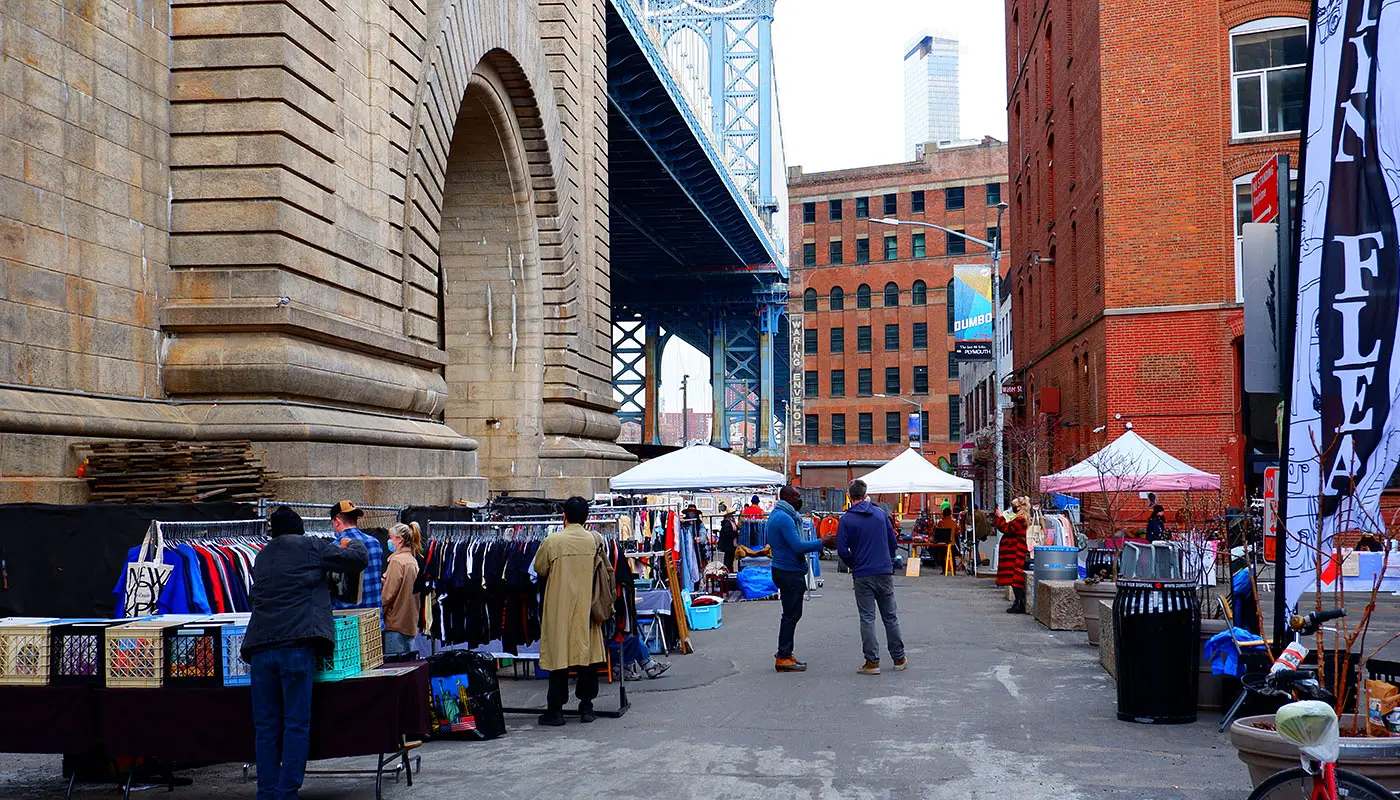 Vandrerute DUMBO - Brooklyn Bridge i New York - oversigt over vandreruten